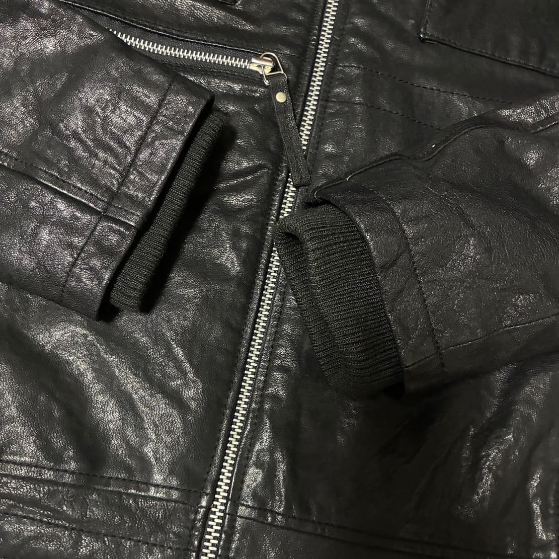 lamb skin pocket leather jacket 상품이미지6