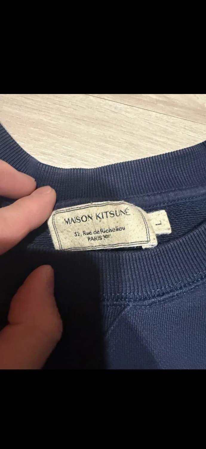 정품 메종키츠네 폭스 헤드 네이비 맨투맨 상품이미지4