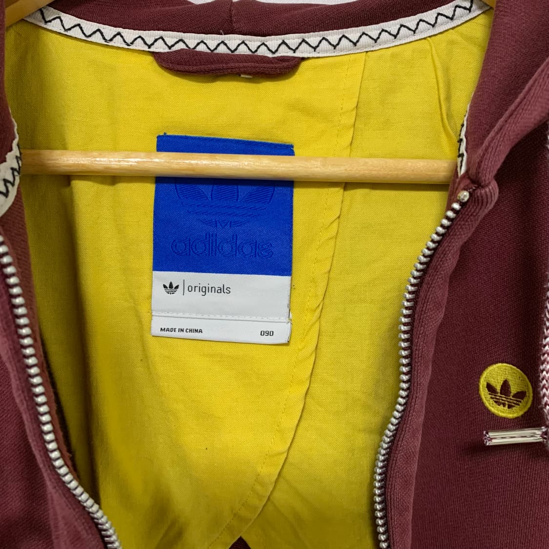 아디다스 버건디 후드집업 빈티지 90 사이즈 상품이미지4