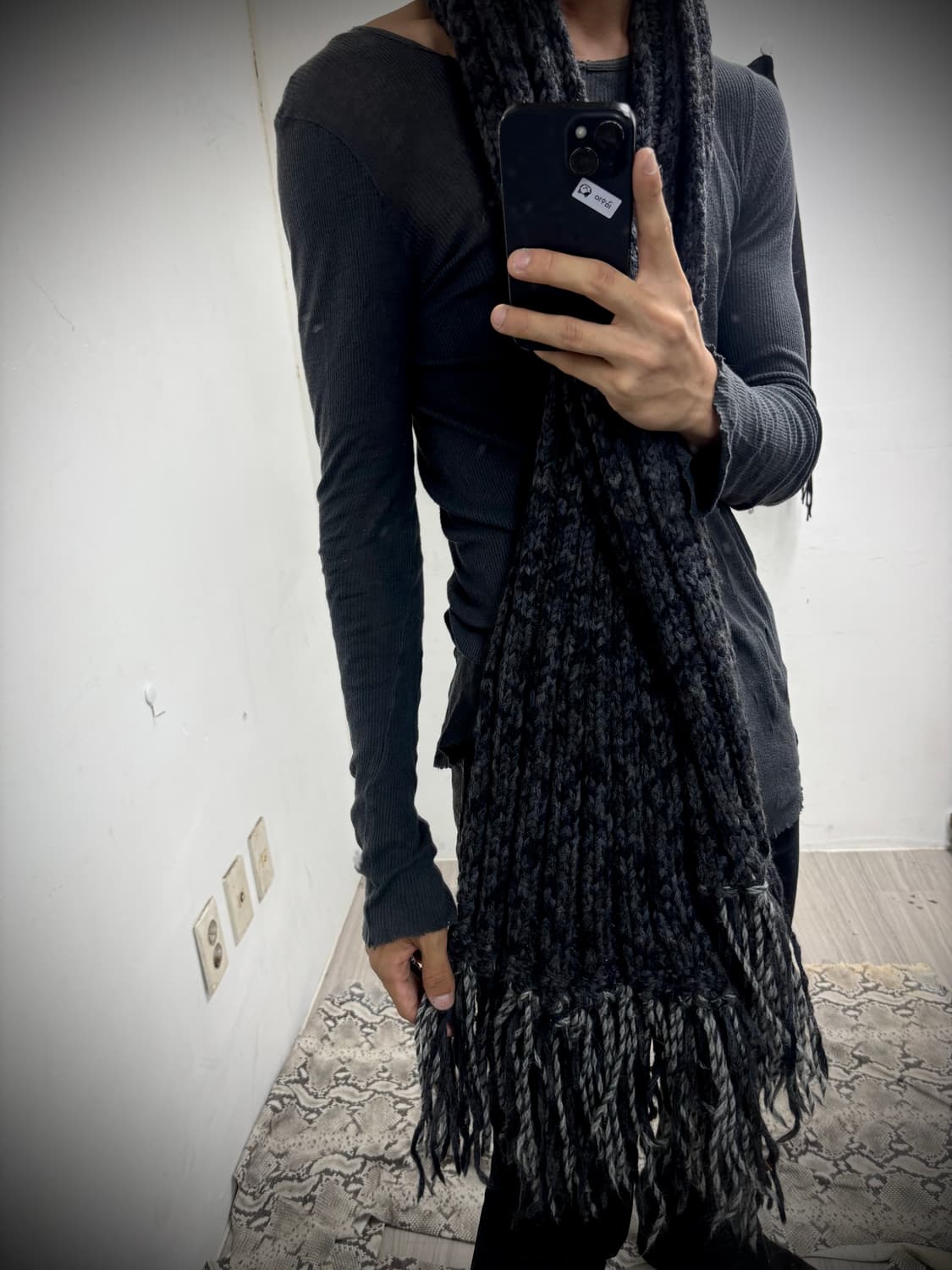 “Vintage” Over-Size Deep Grey Scarf 상품이미지1