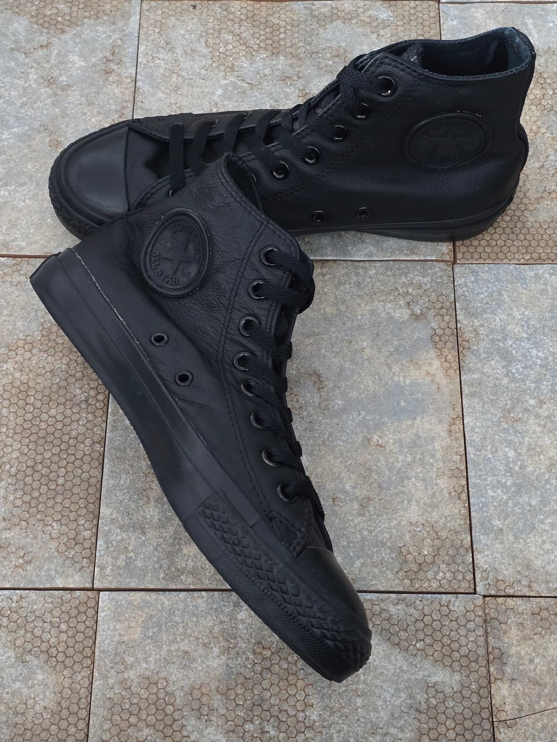 (250)컨버스 척테일러 올스타 하이 레더 블랙 상품이미지4