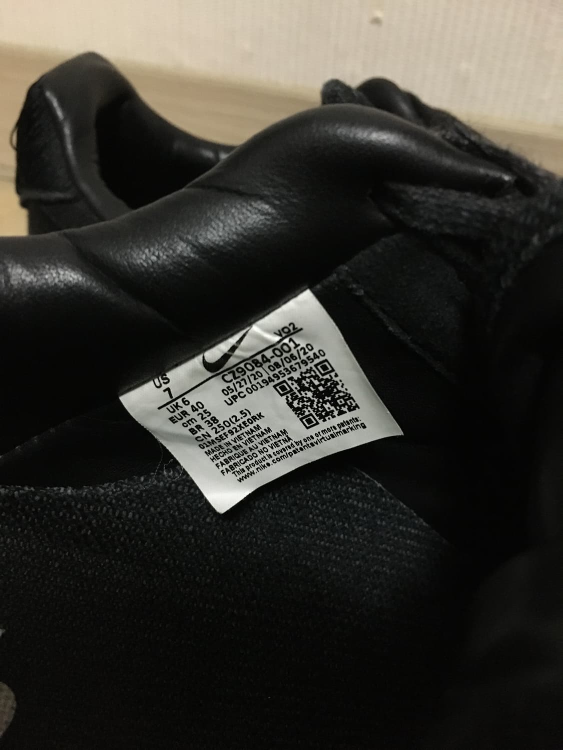 나이키 스투시 에어포스 1 로우 트리플 블랙 상품이미지6