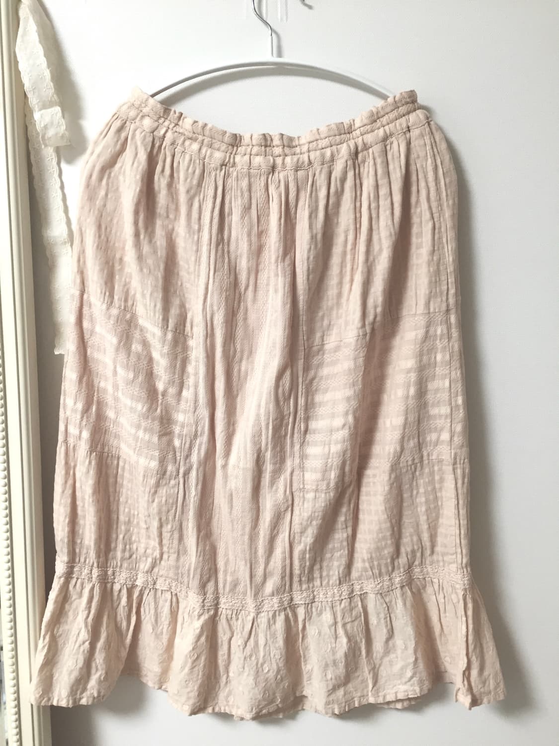 뮤트 살구 패치 미디 스커트 / 모리걸 스커트 상품이미지1