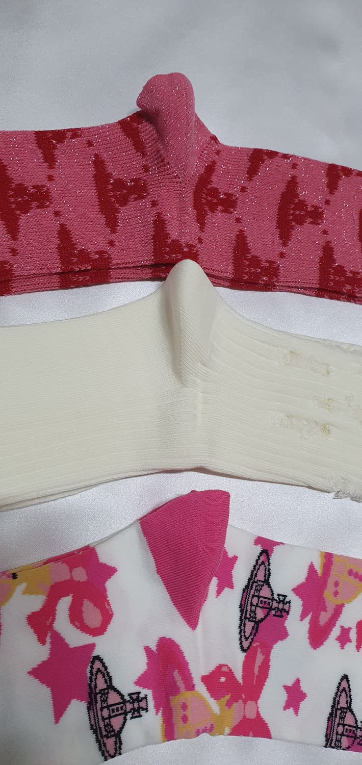 아이보리 핑크 겨자색 크림 빈티지 비비안웨스트우드 양말 상품이미지9