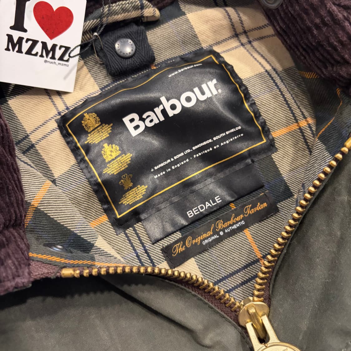 [32] 바버 비데일 왁스 자켓 올리브 빈티지 D624 상품이미지6