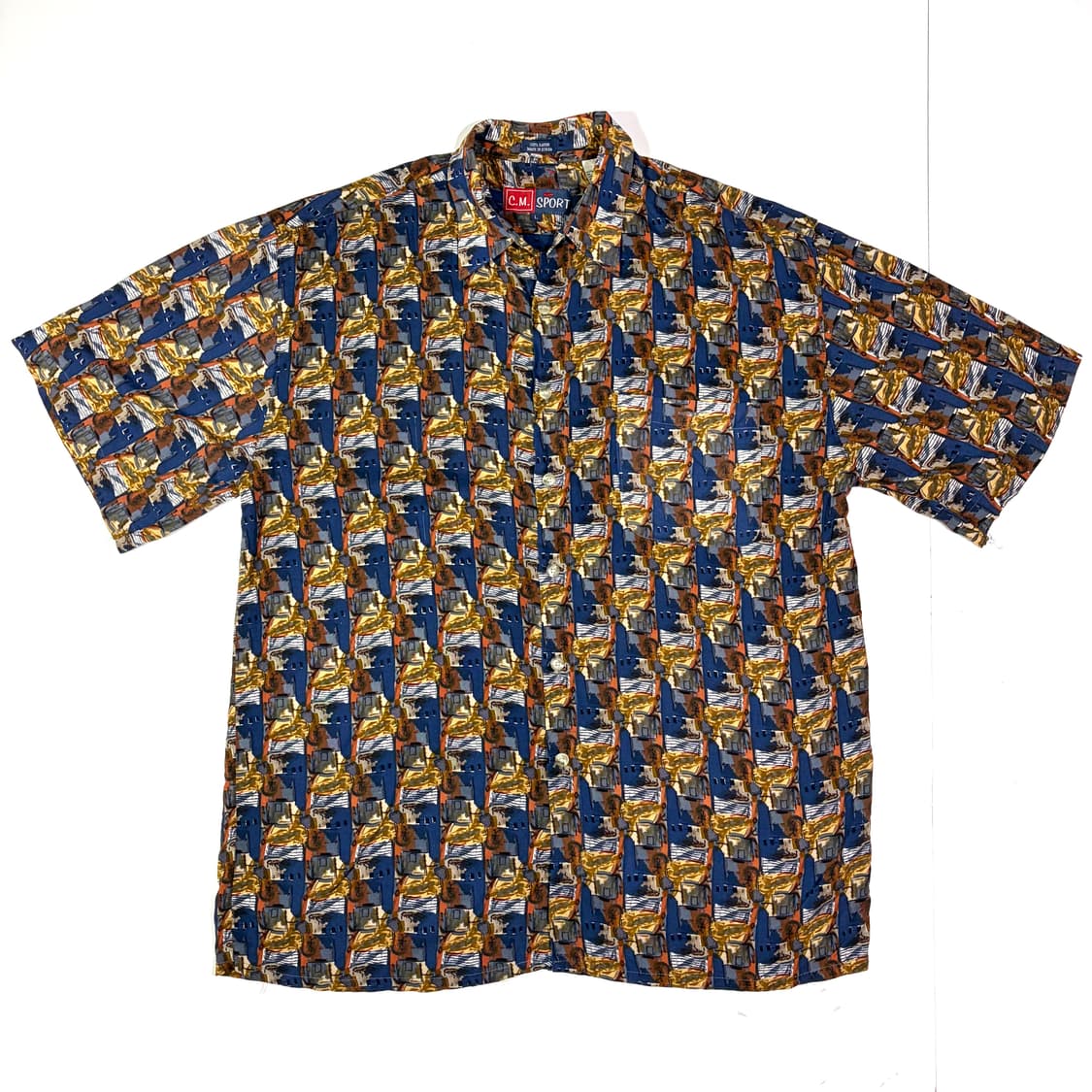 CM SPORTS 네이비 패턴 하와이안 셔츠 L 상품이미지1