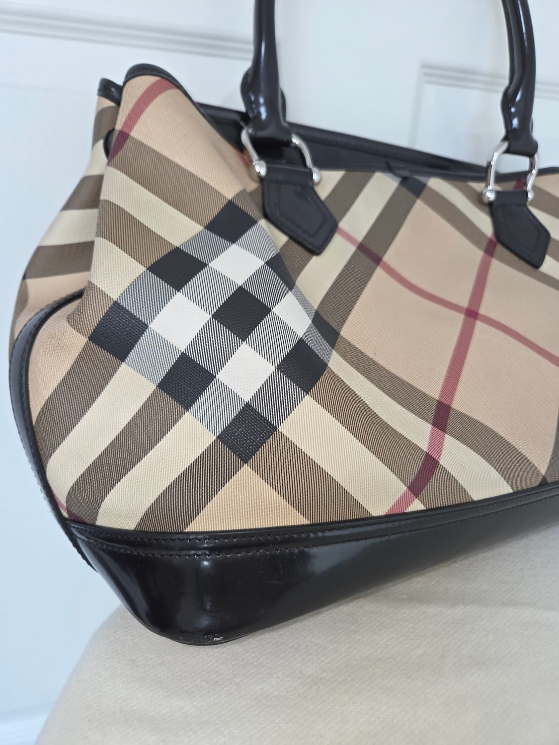 버버리 노바 체크 PVC/레더 토트백 상품이미지8
