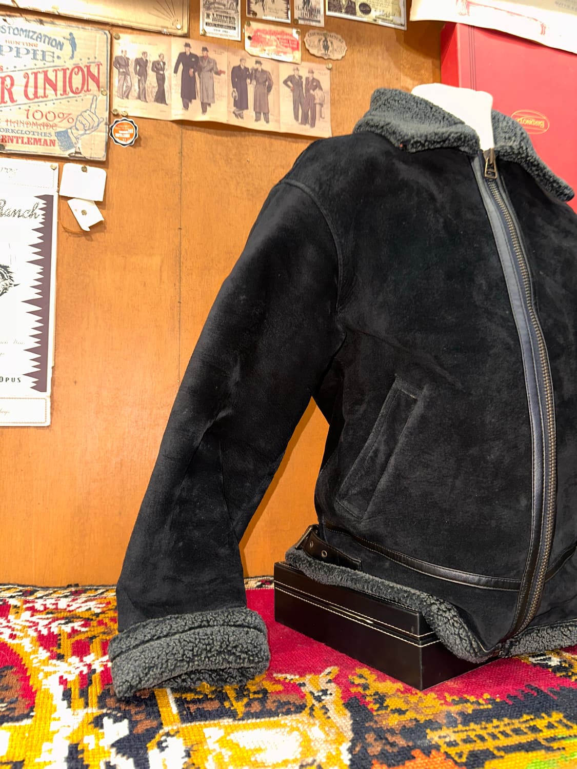 ( L-XL ) 스웨이드 무스탕 양가죽무스탕 가죽자켓 봄버자켓 b3 상품이미지2