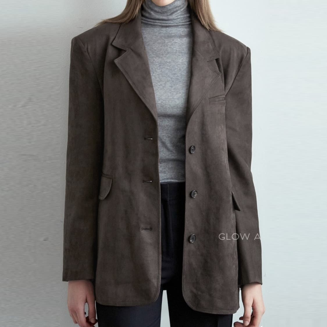 글로우앤님프(GLOW AND NYMPH) 스웨이드 자켓 프리사이즈 상품이미지2