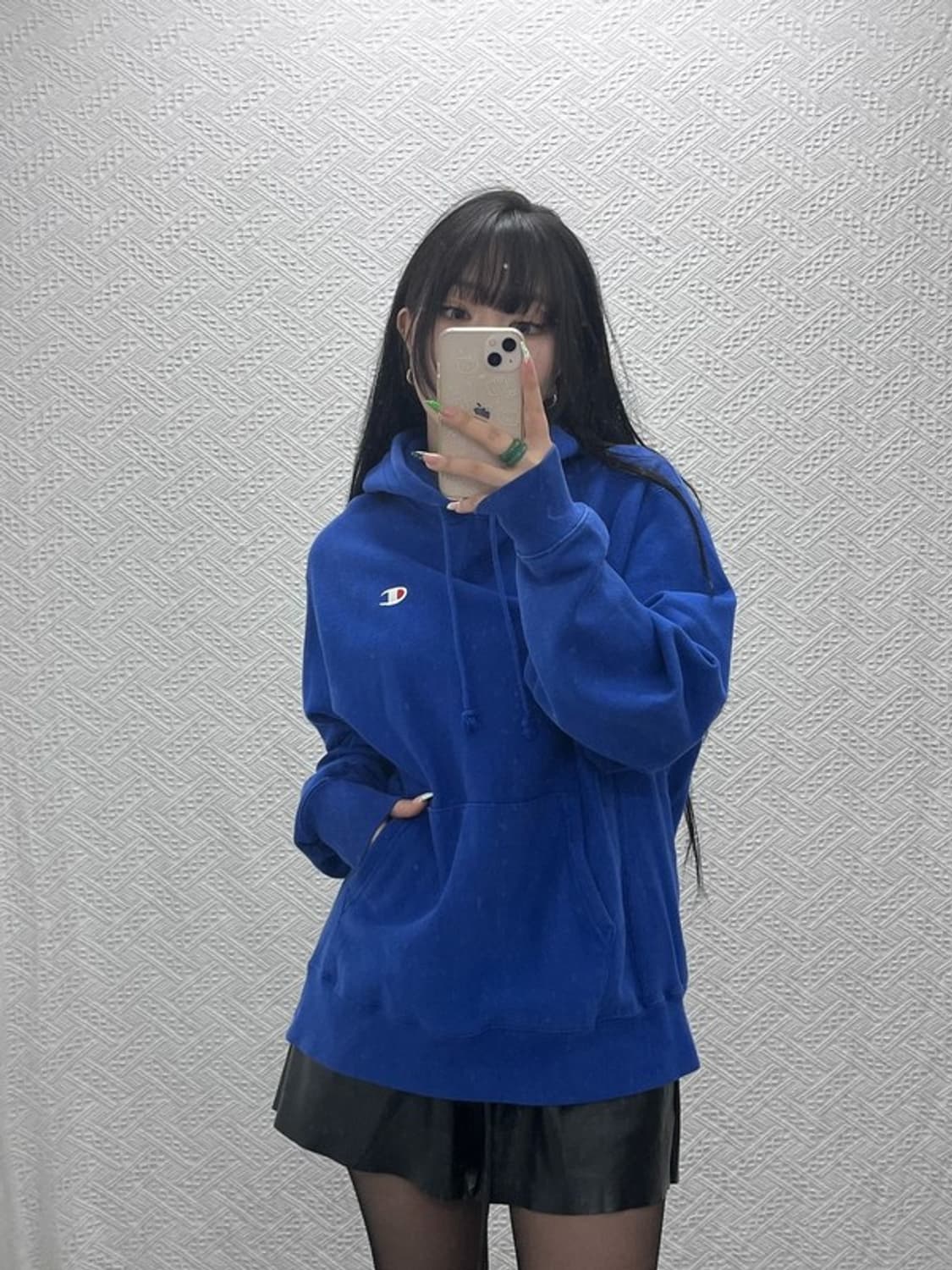 챔피온 리버스위브 올드스쿨 레트로 코발트블루 후드티 L C08968 상품이미지1