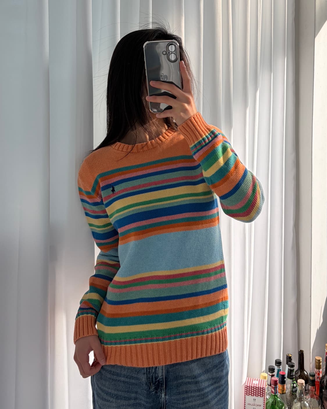 [S]폴로 랄프로렌 멀티 스트라이프 코튼 니트 상품이미지1