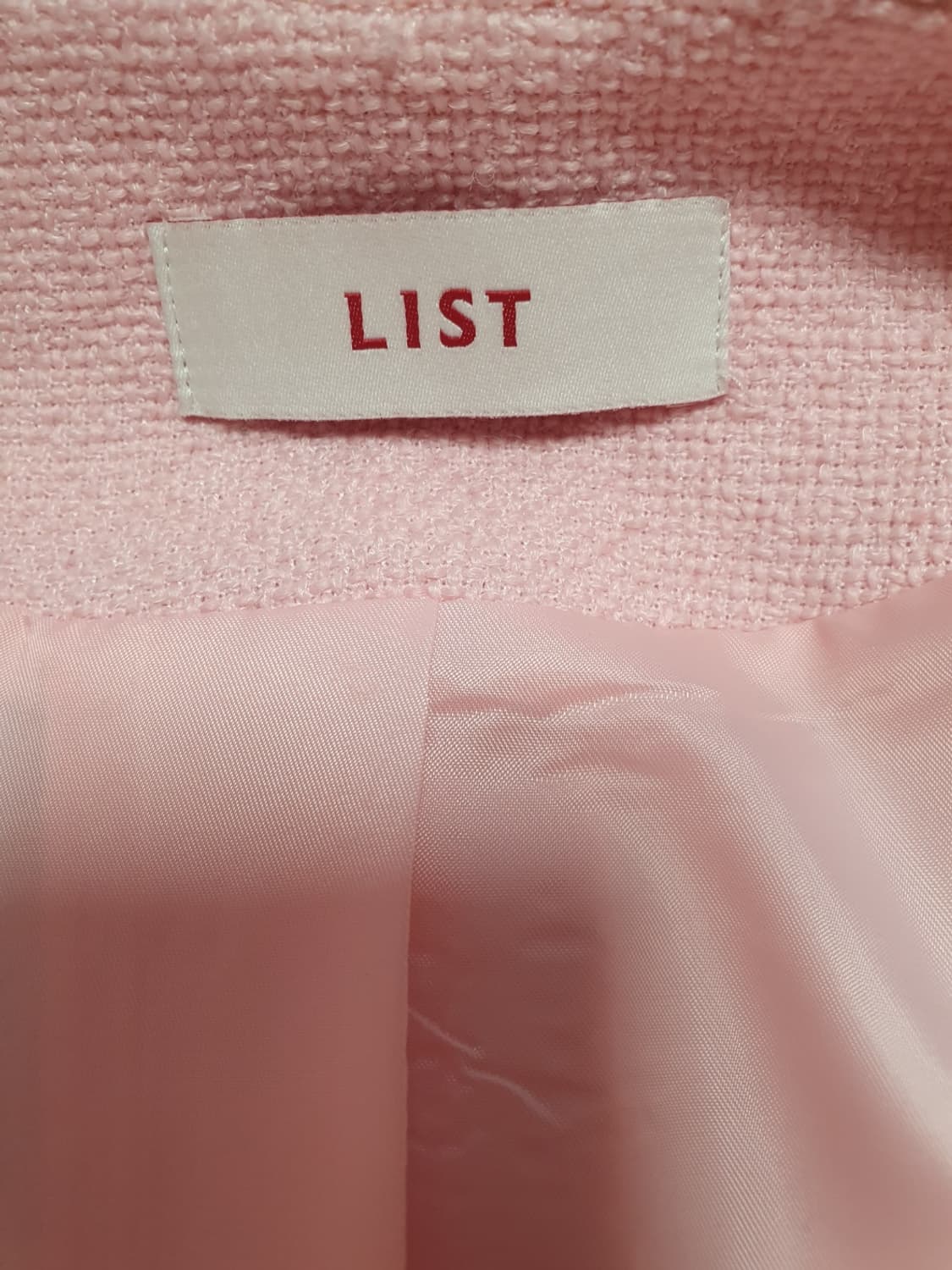 무료배송 !! LIST 핑크 트위드 자켓 66사이즈 1회착용 상품이미지6