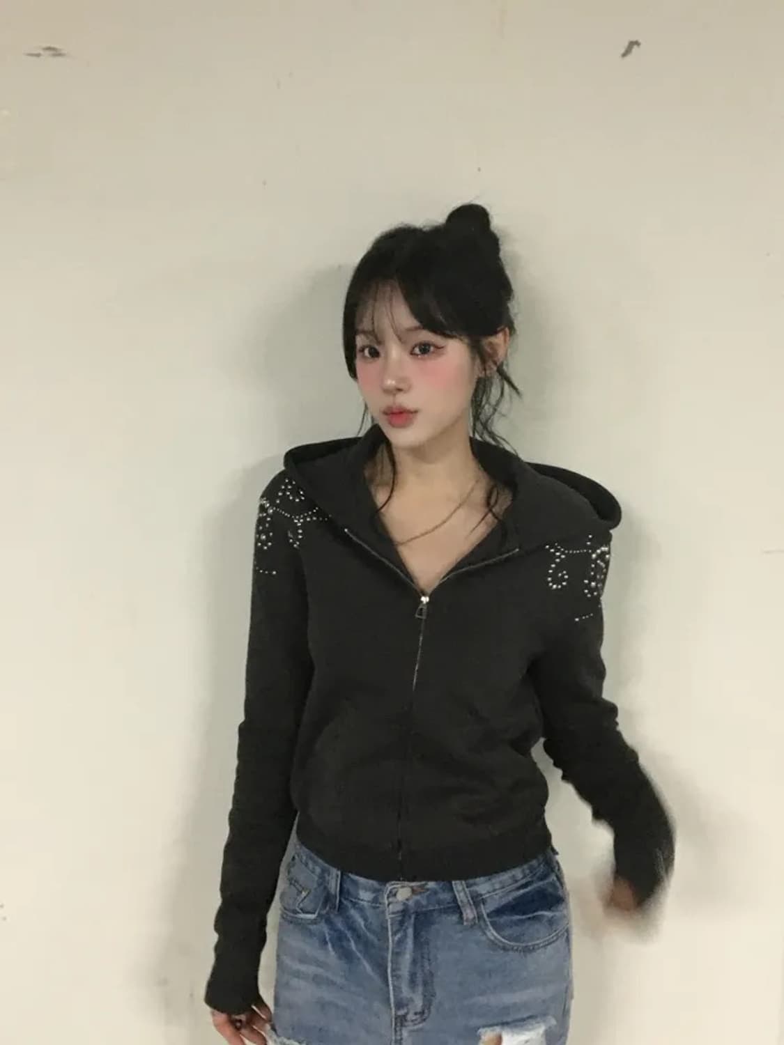 빈티지 스터드 후드집업 상품이미지1