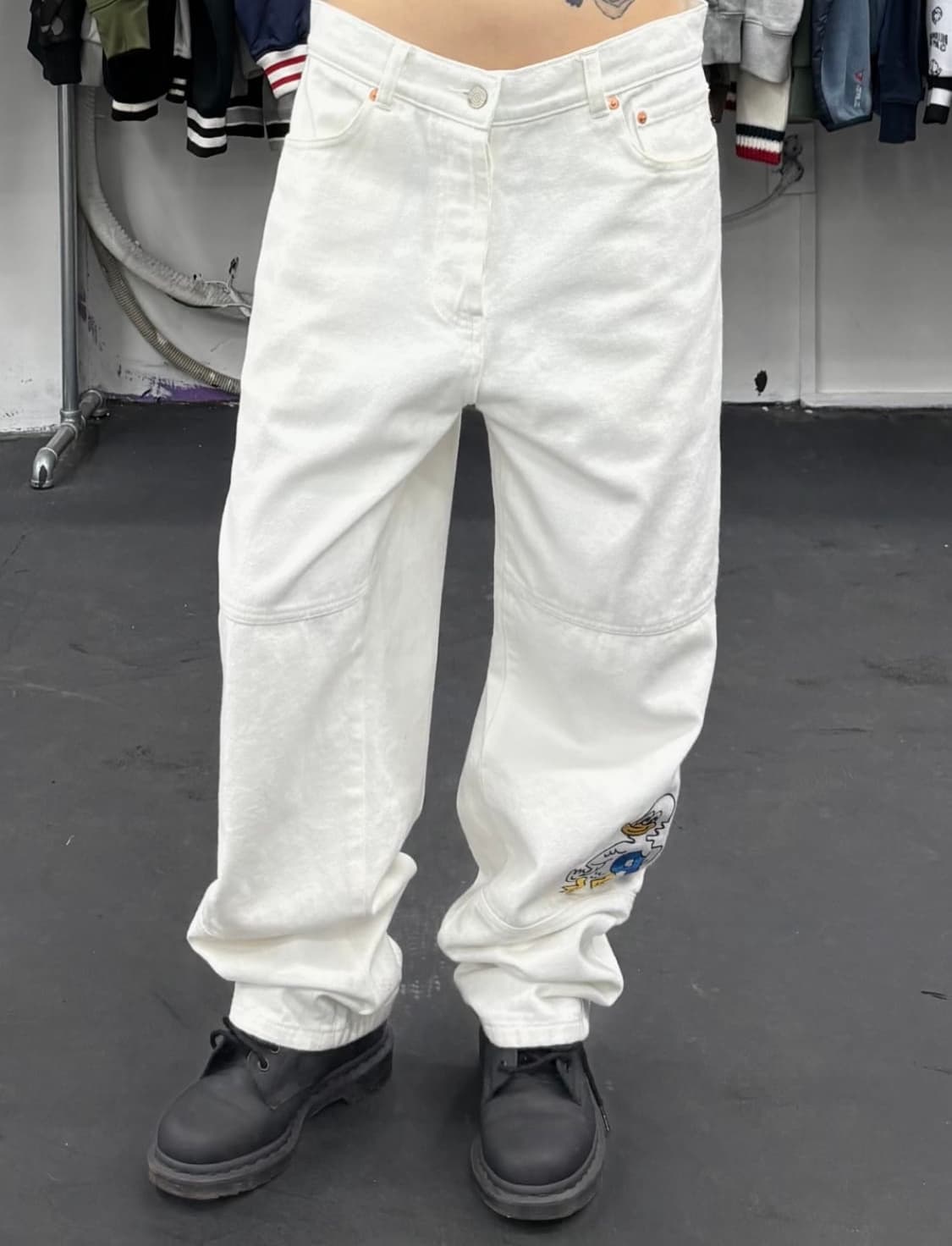 팔라스 덕 화이트 데님팬츠 상품이미지2