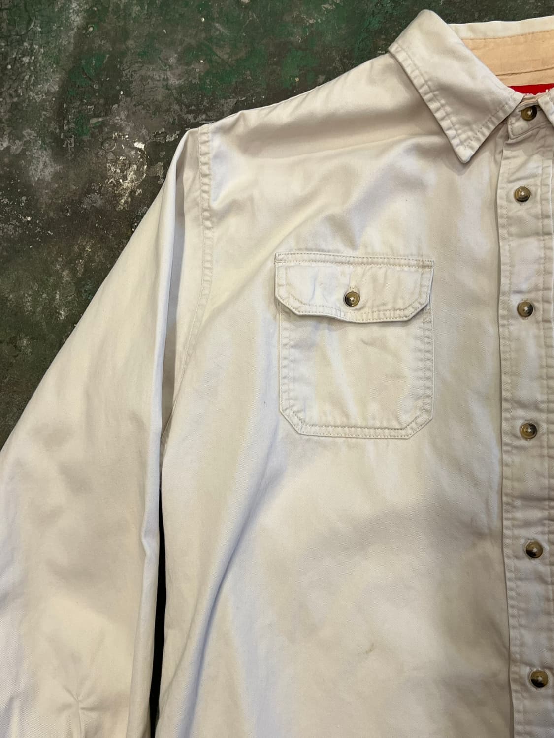 [XL] 랭글러 코튼 트윌 워크 셔츠 아이보리 더블포켓 Wrangler 상품이미지3