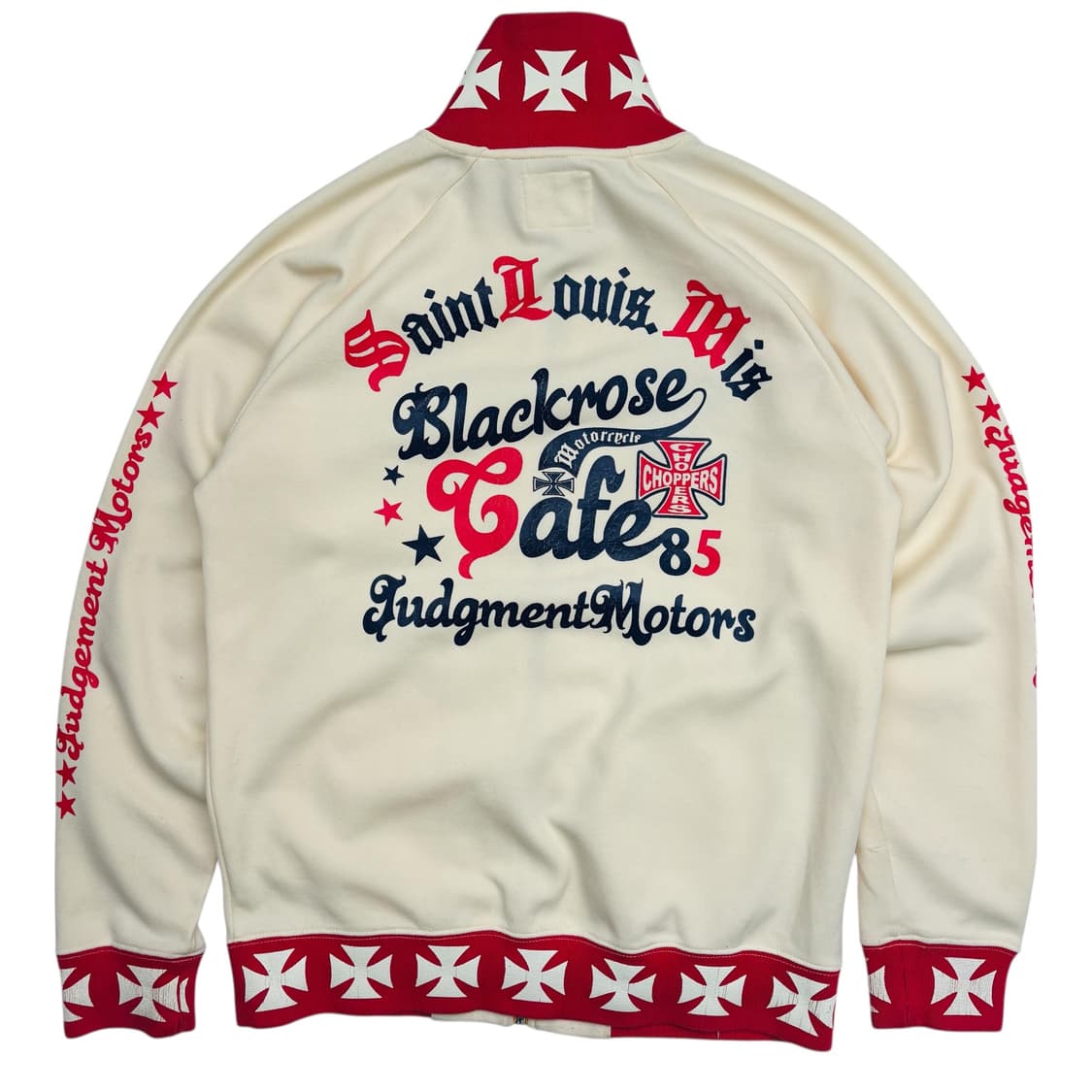 일본 빈티지 펑크 화이트 트랙탑 져지 L 상품이미지4