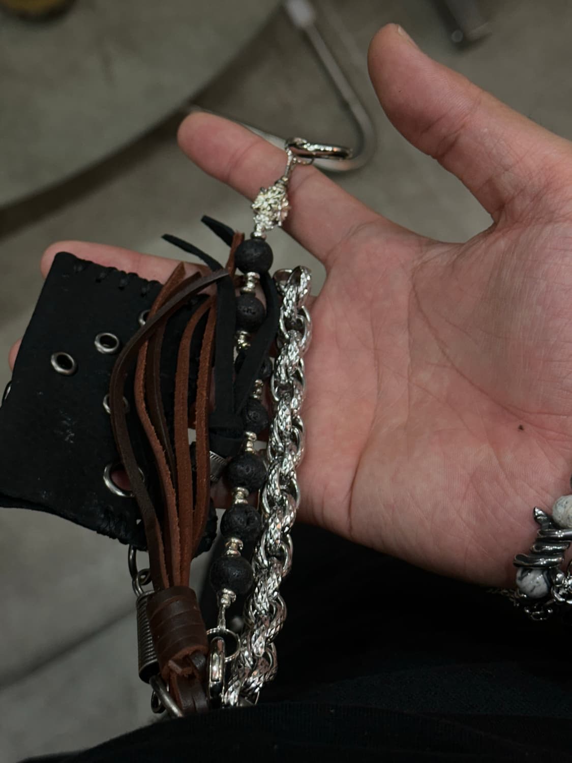 New🖤Mixed leather - 믹스 레더 키체인BR 상품이미지5