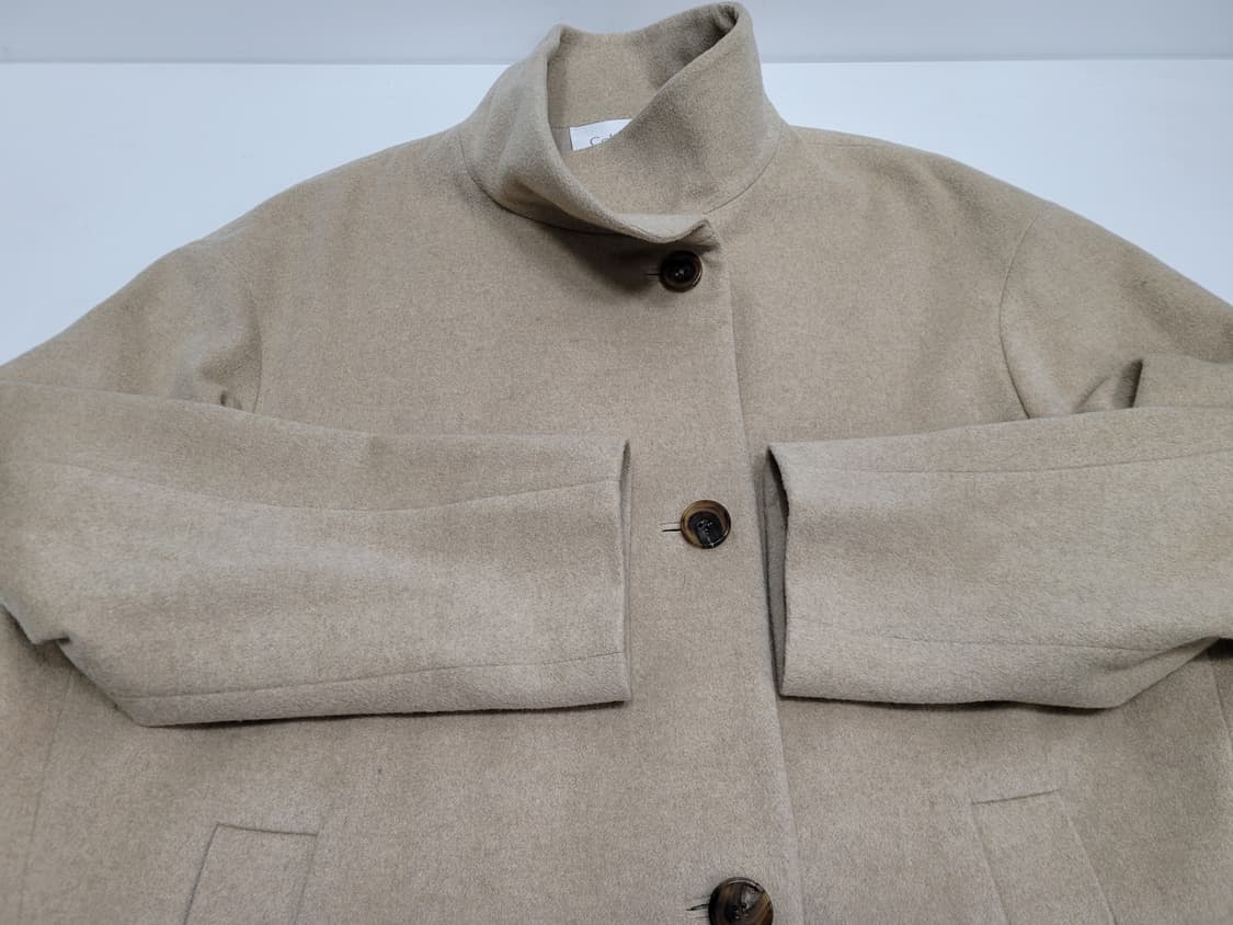 캘빈클라인 하이넥 캐시미어 코트 / 여 38 (82-88-165) 베이지 상품이미지5