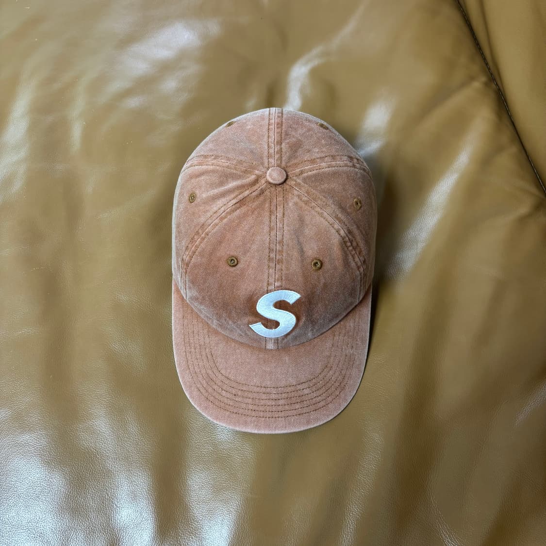 Supreme 슈프림 피그먼트 워시드 탄 S로고 6패널 볼캡 모자 Tan 상품이미지5