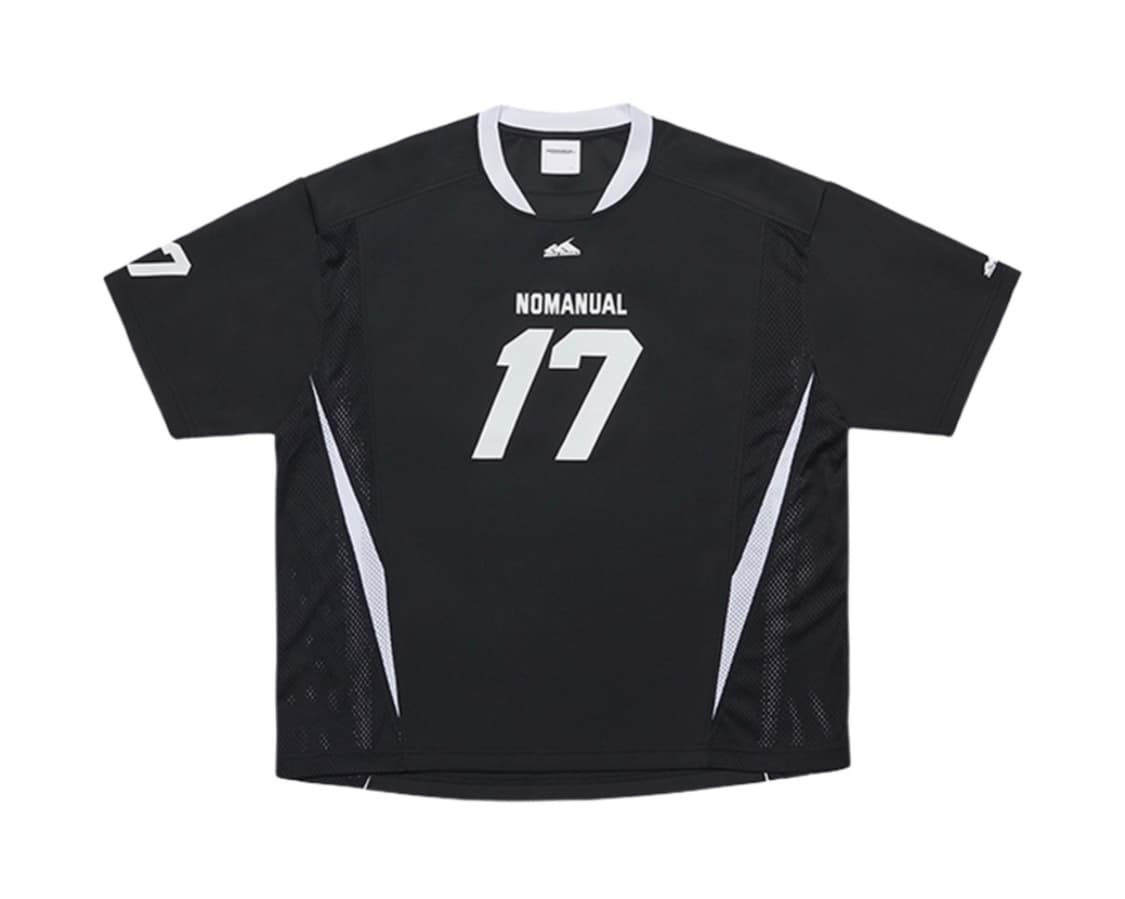 노메뉴얼 17 메쉬 블락 풋볼 저지 블랙 상품이미지1