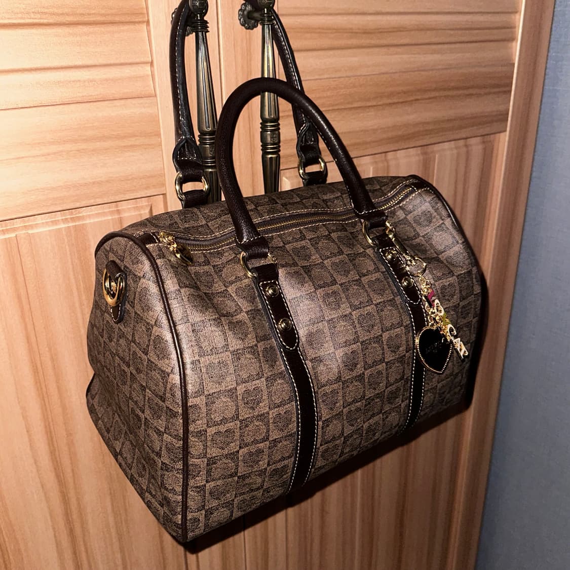 LOVCAT 러브캣 오네갸루 하트 패턴 토트백 보스턴백 모노패턴 빈티지 상품이미지3