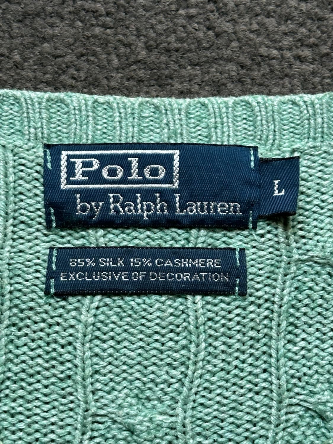 폴로 랄프로렌 실크 캐시미어 케이블 니트 L 상품이미지3