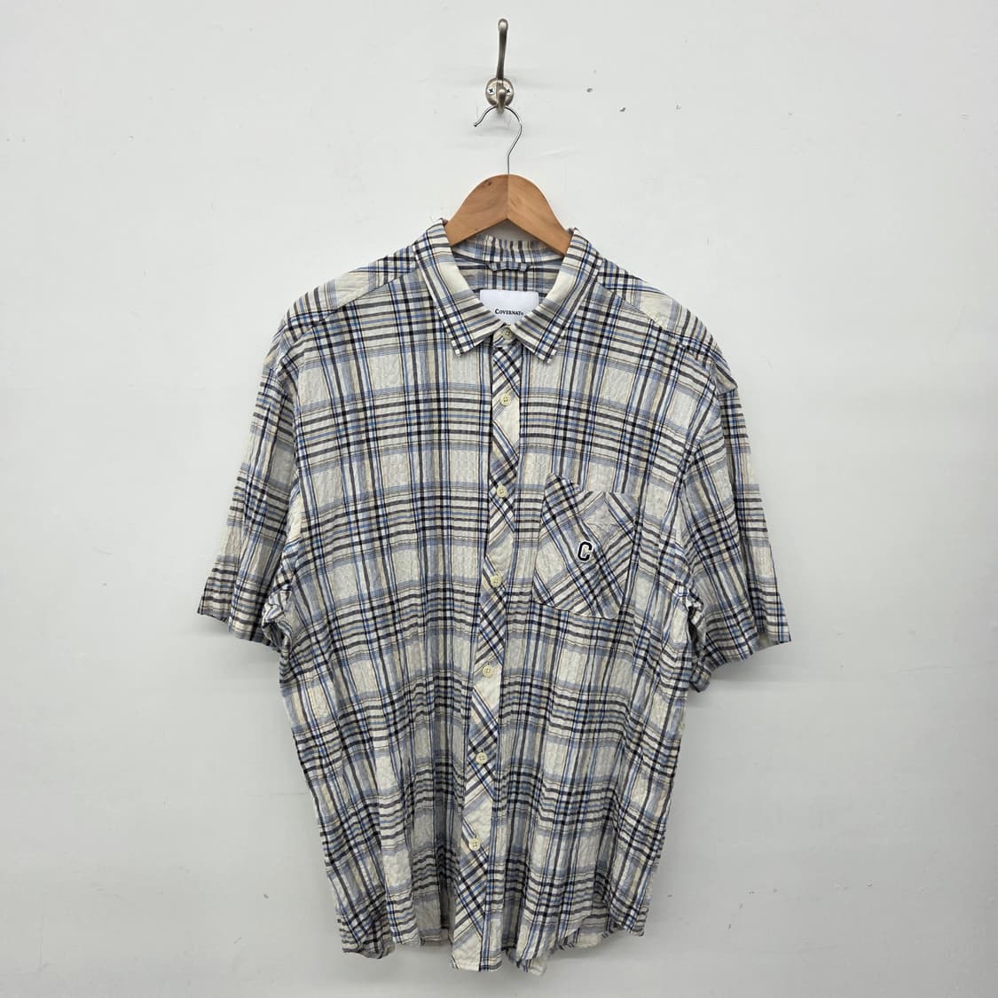 커버낫 체크 반팔 셔츠 남XL 상품이미지1