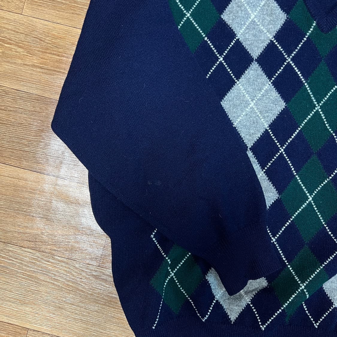 빈티지 네이비 아가일 니트 상품이미지6