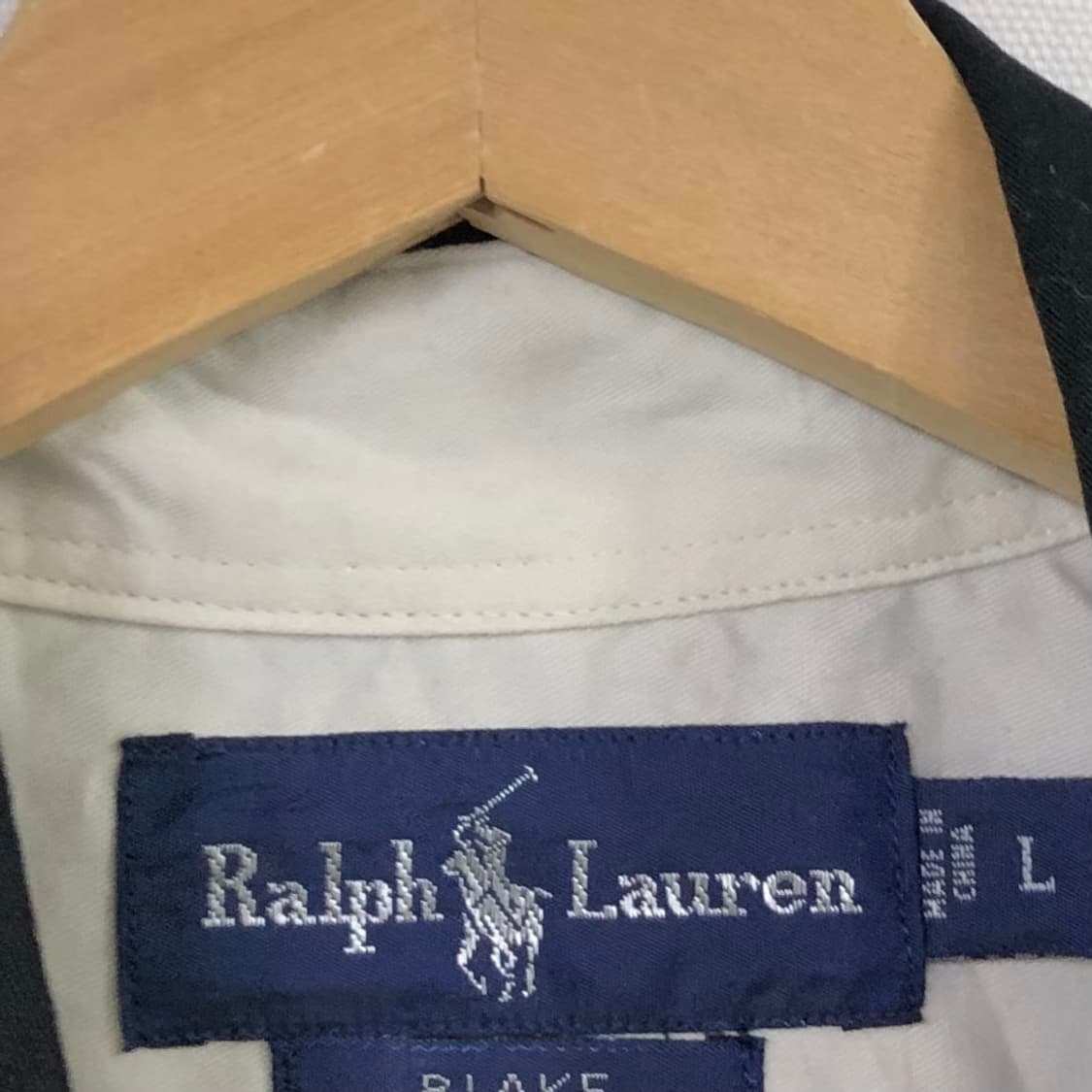 L 폴로 블랙 솔리드코튼 셔츠 상품이미지3