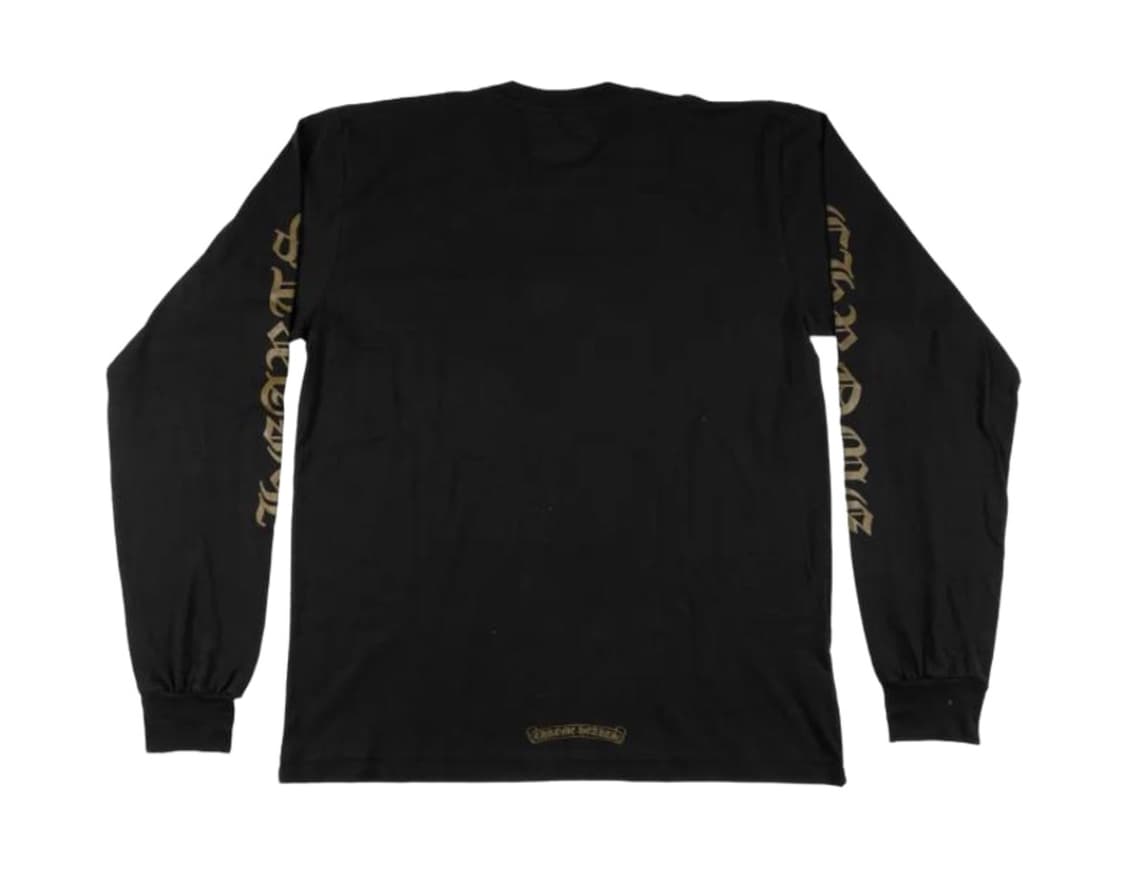 (새상품)크롬하츠 넥 로고 포켓 크루 롱슬리브 티셔츠 블랙 그린-L사이즈 상품이미지2