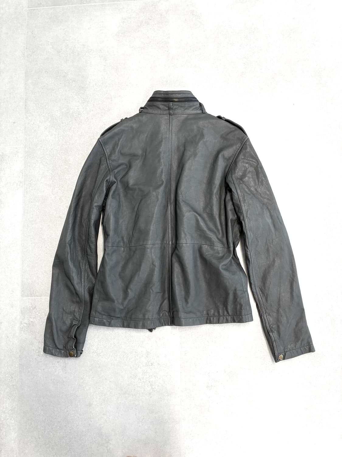 그레이 리얼 레더자켓 상품이미지7