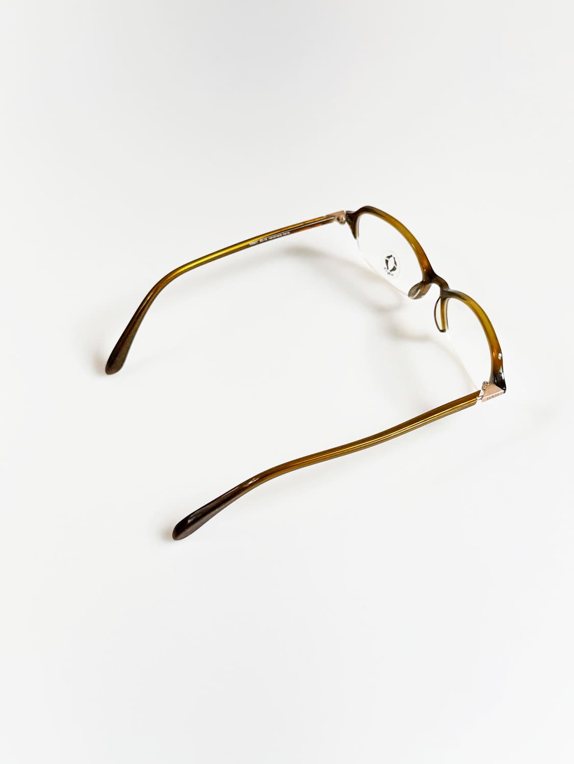 HAVIS 브라운 톨토이즈 오벌 반무테 빈티지 안경 상품이미지5