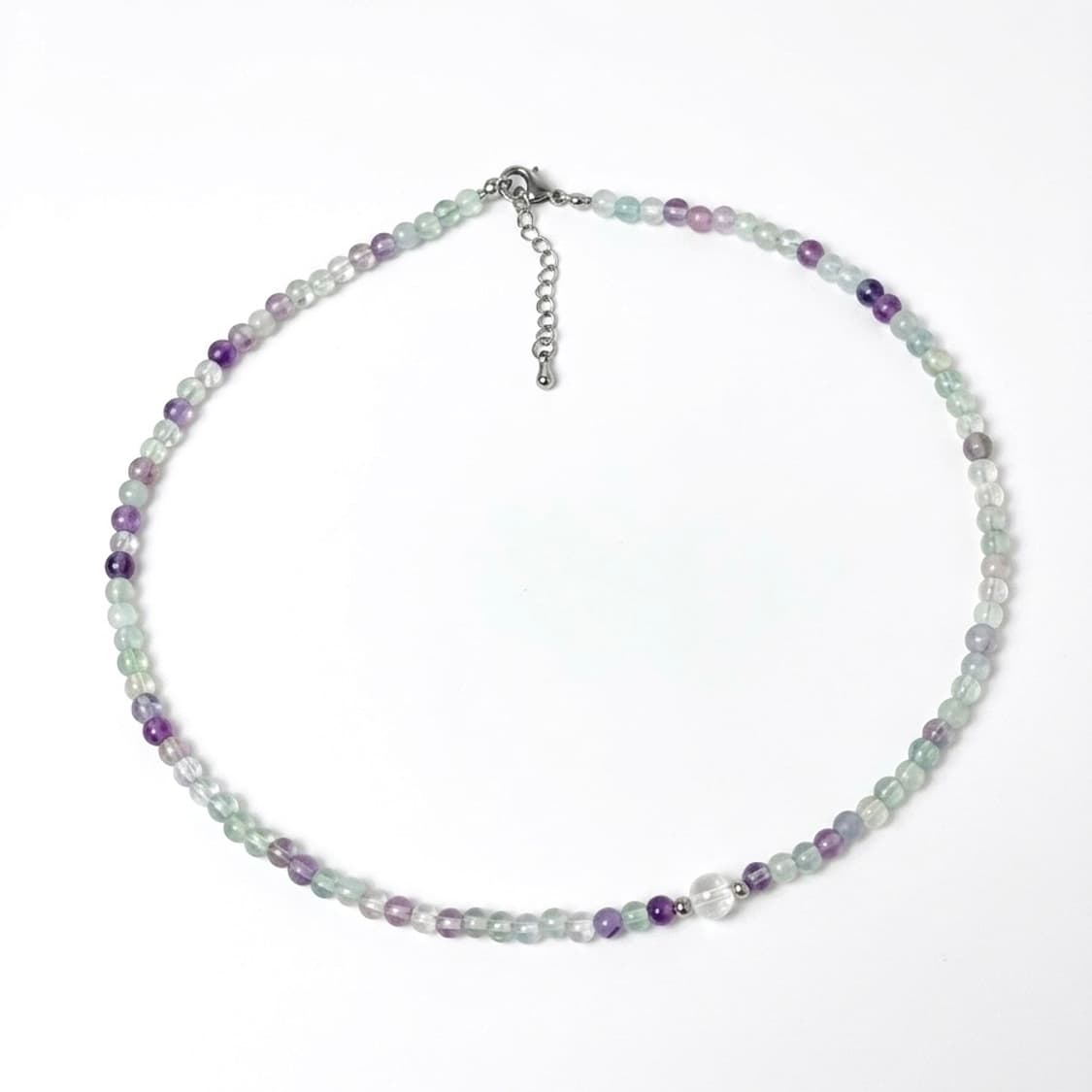 (맞춤) 천연석 플로라이트 백수정 고리형 원석 목걸이 상품이미지3