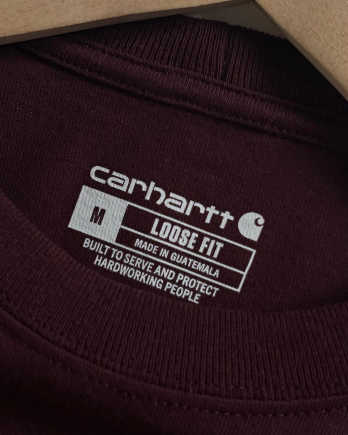 Carhartt 칼하트 포켓로고 버건디 코튼 슬리브 상품이미지5