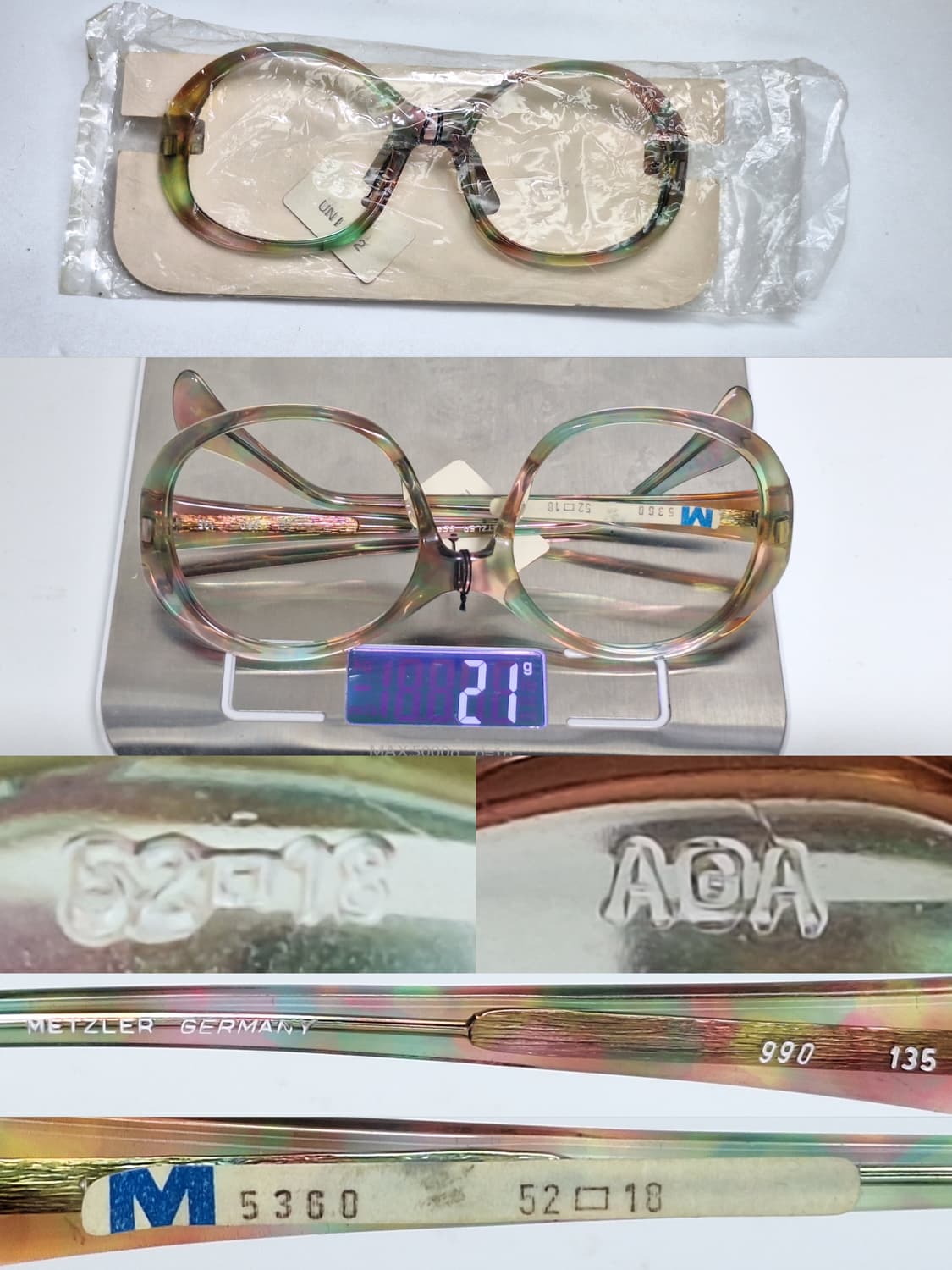 80s 독일제 빈티지 데드스톡/METZLER M5360 안경테 50mm 상품이미지8