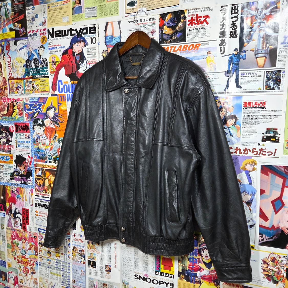 빈티지 버튼 누빔 양가죽 블랙 봄버 자켓 상품이미지2