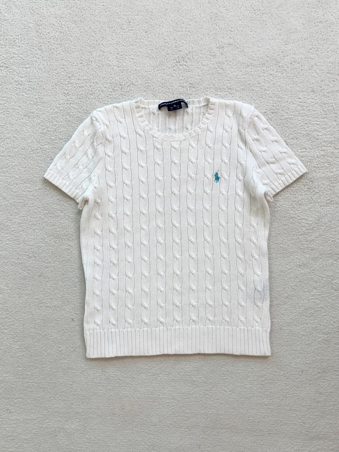폴로 화이트 반팔 니트 상품이미지2