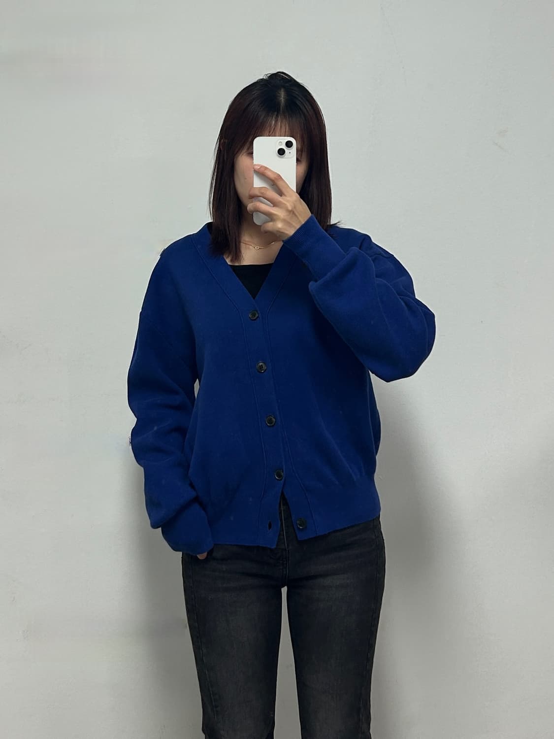 론트 깡스타일리스트 콜라보 가디건 블루 상품이미지2