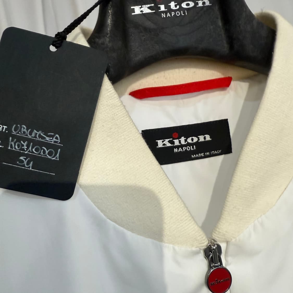 (54) 키톤 시그니처 로고 블루종 자켓 화이트 상품이미지3