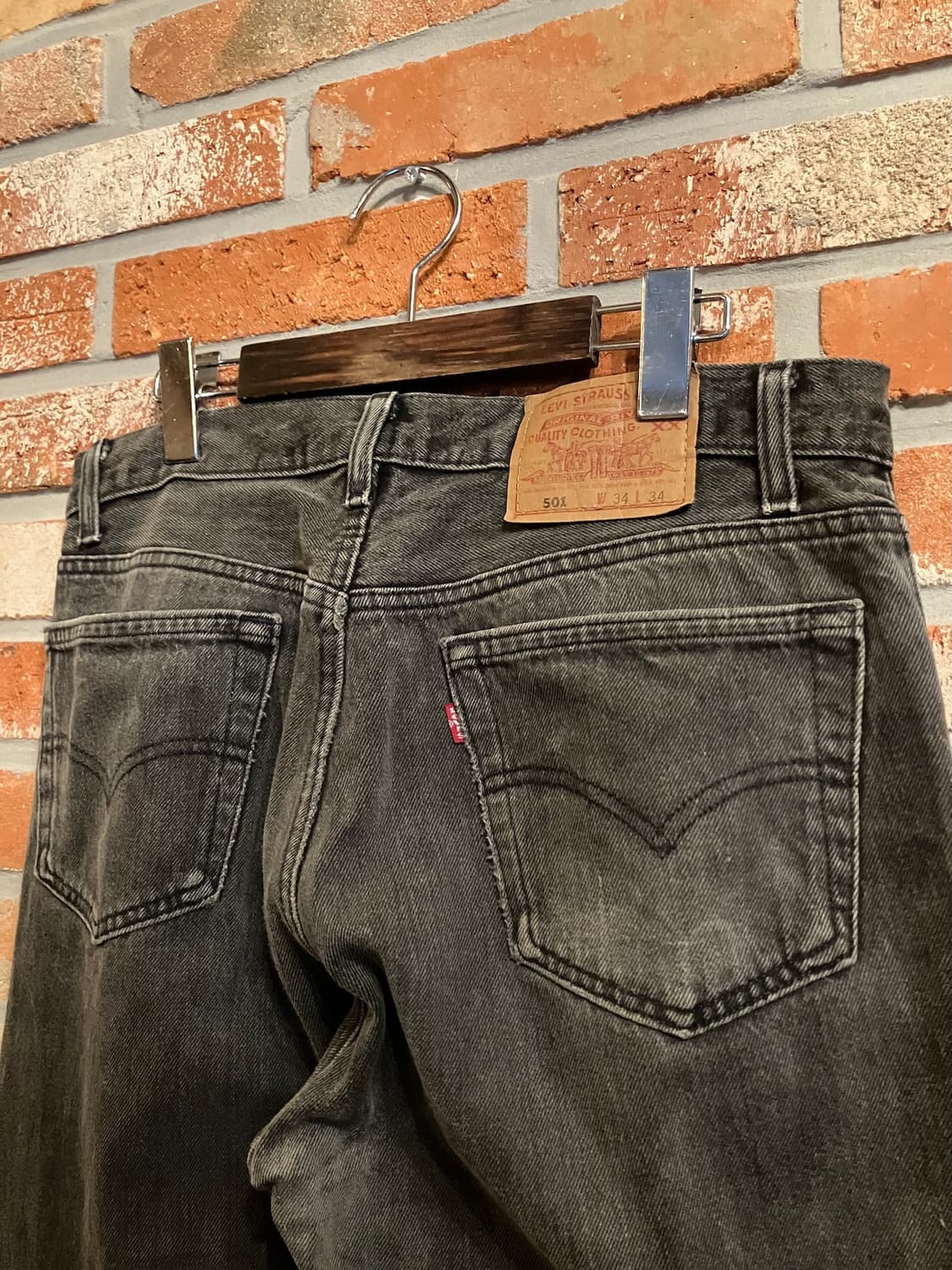 90s USA 빈티지 리바이스 501 0660 블랙진 흑청 데님 팬츠 상품이미지6