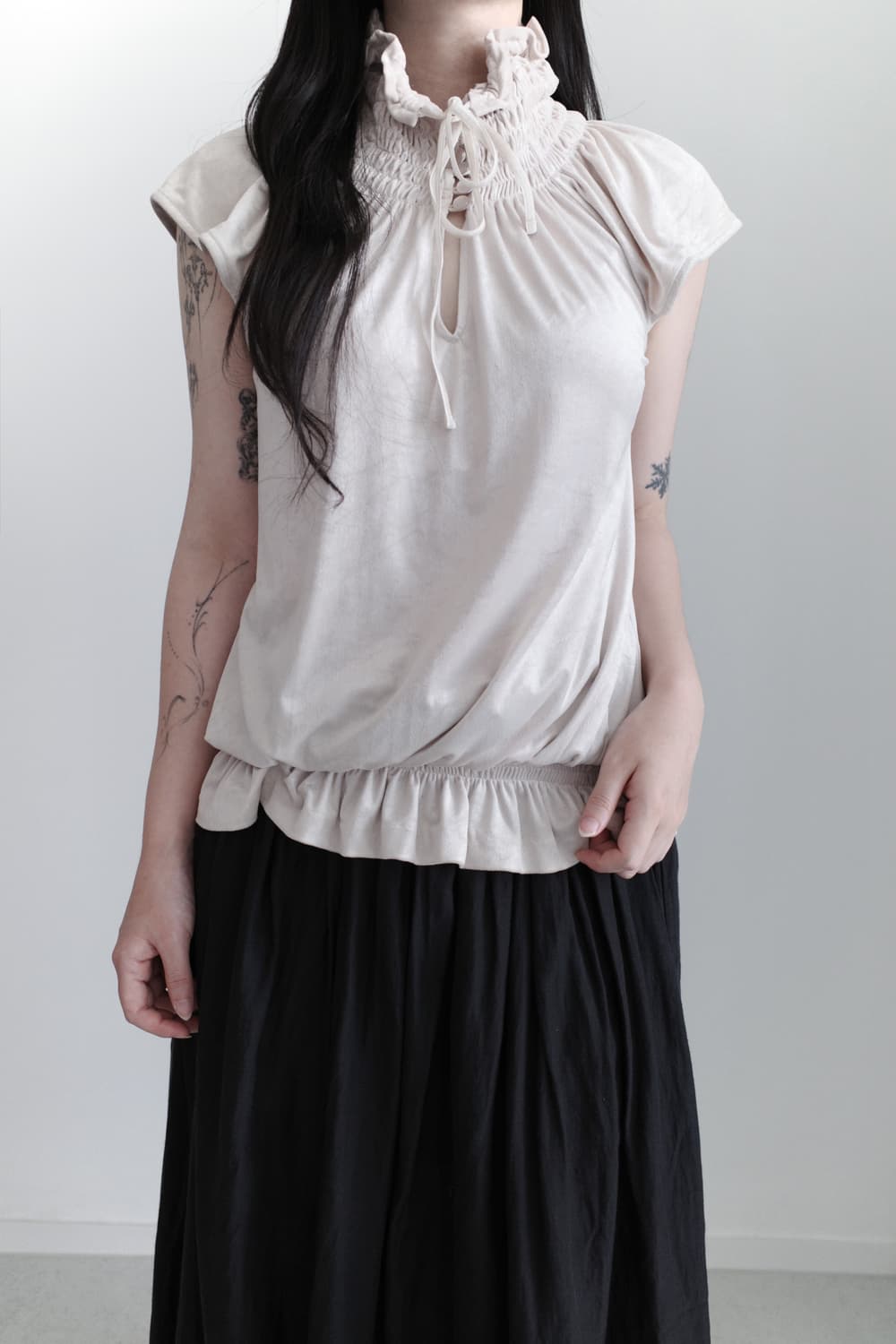velvet shirring blouse 상품이미지5