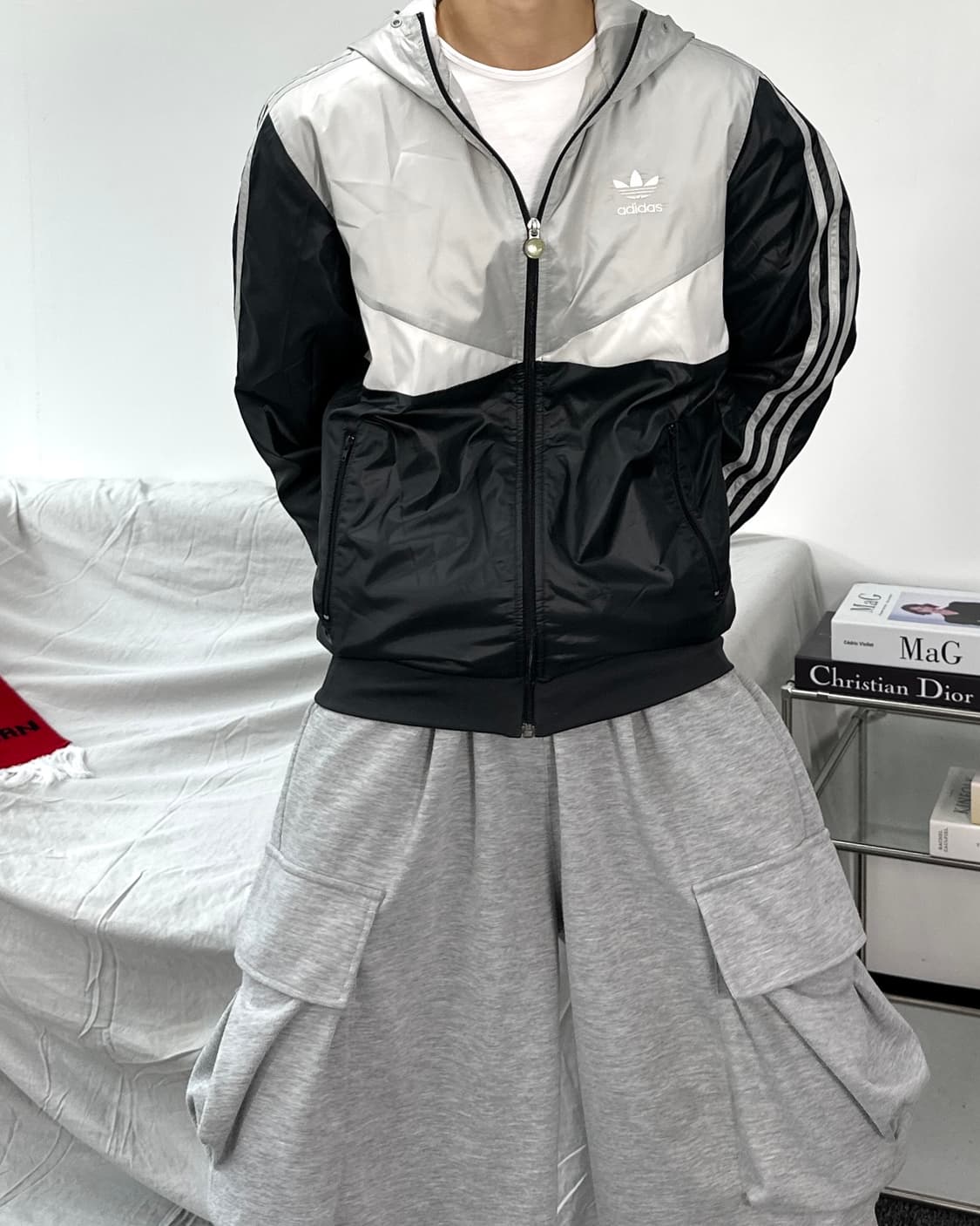 아디다스 파이어버드 그레이 바람막이 90 상품이미지3