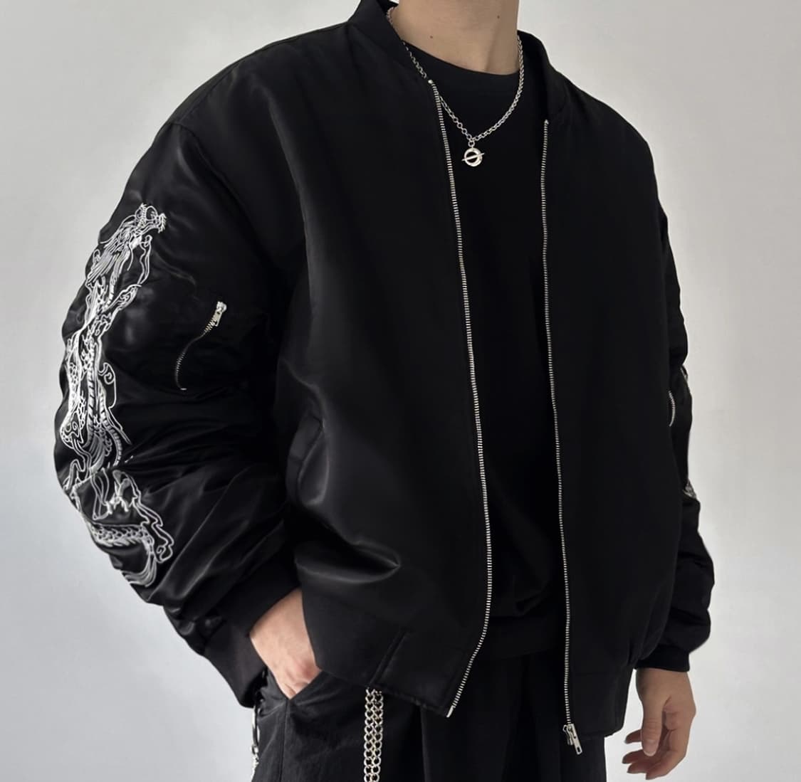 TM3 티엠쓰리 곤룡포 자수 MA-1 항공점퍼 3XL 상품이미지5