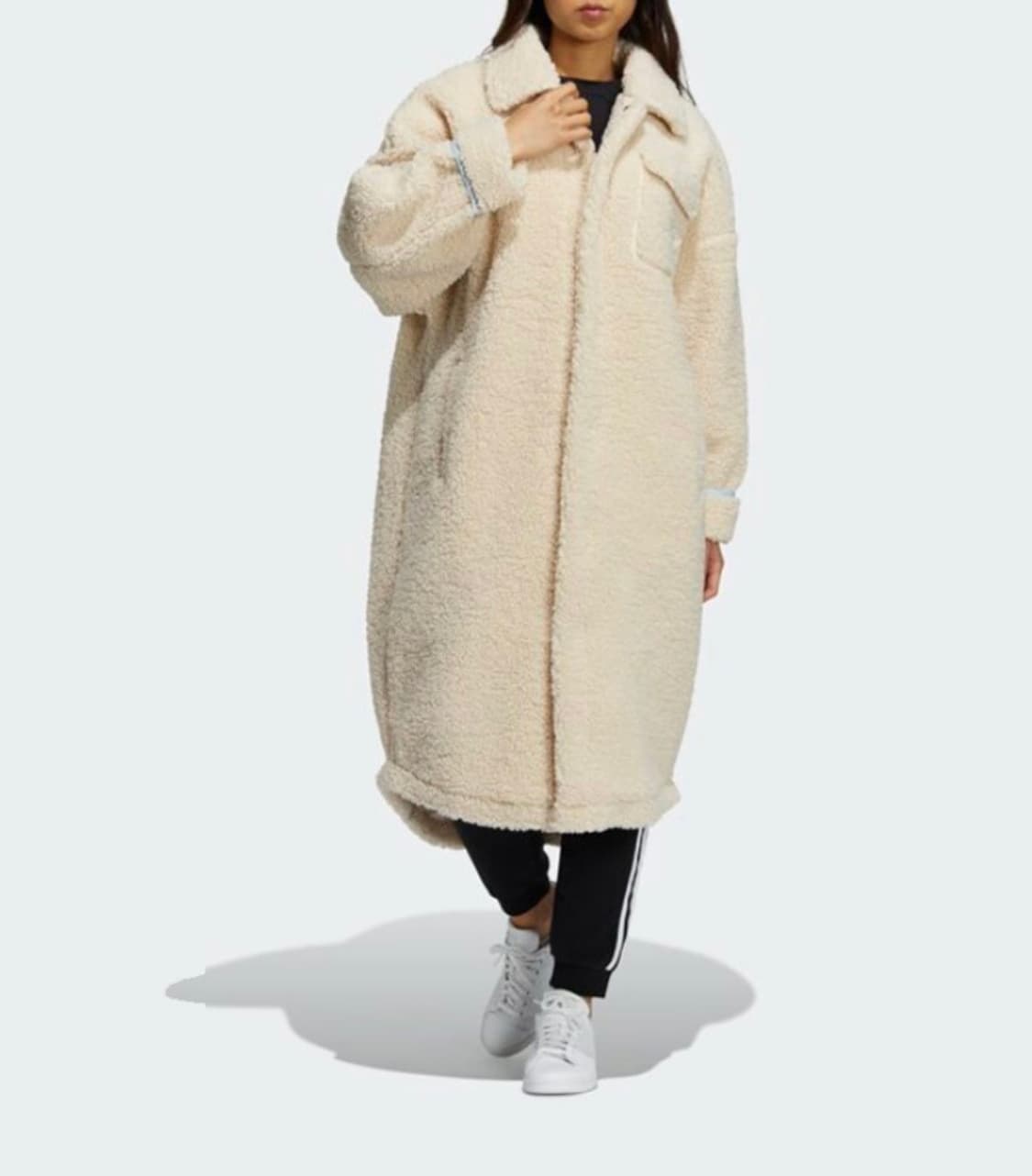 아디다스 아디컬러 쉐르파 플리스 자켓 S 제니, 로제 착용 상품이미지1