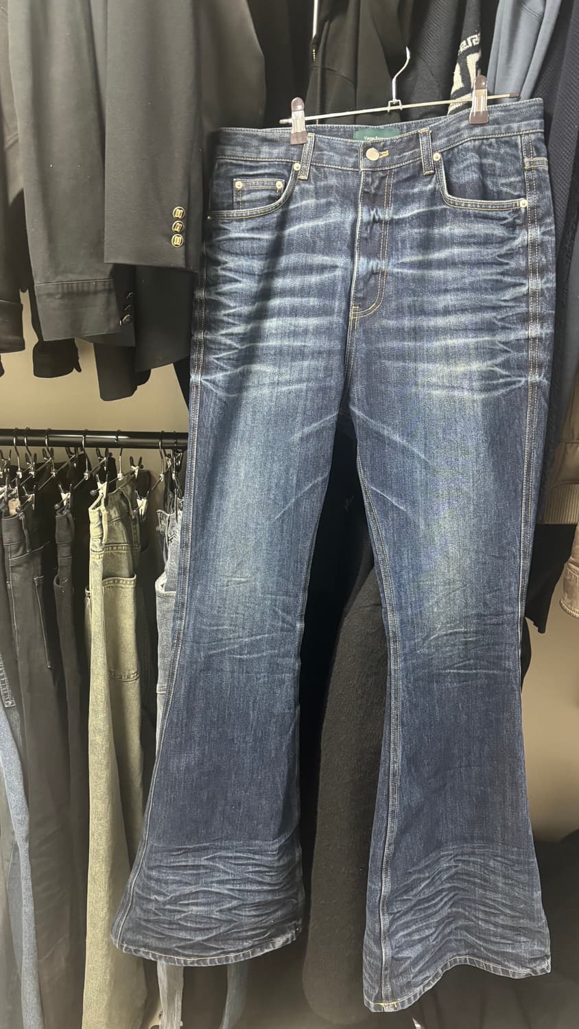 언더마이카 와이드 플레어진 1사이즈 인디고 상품이미지3