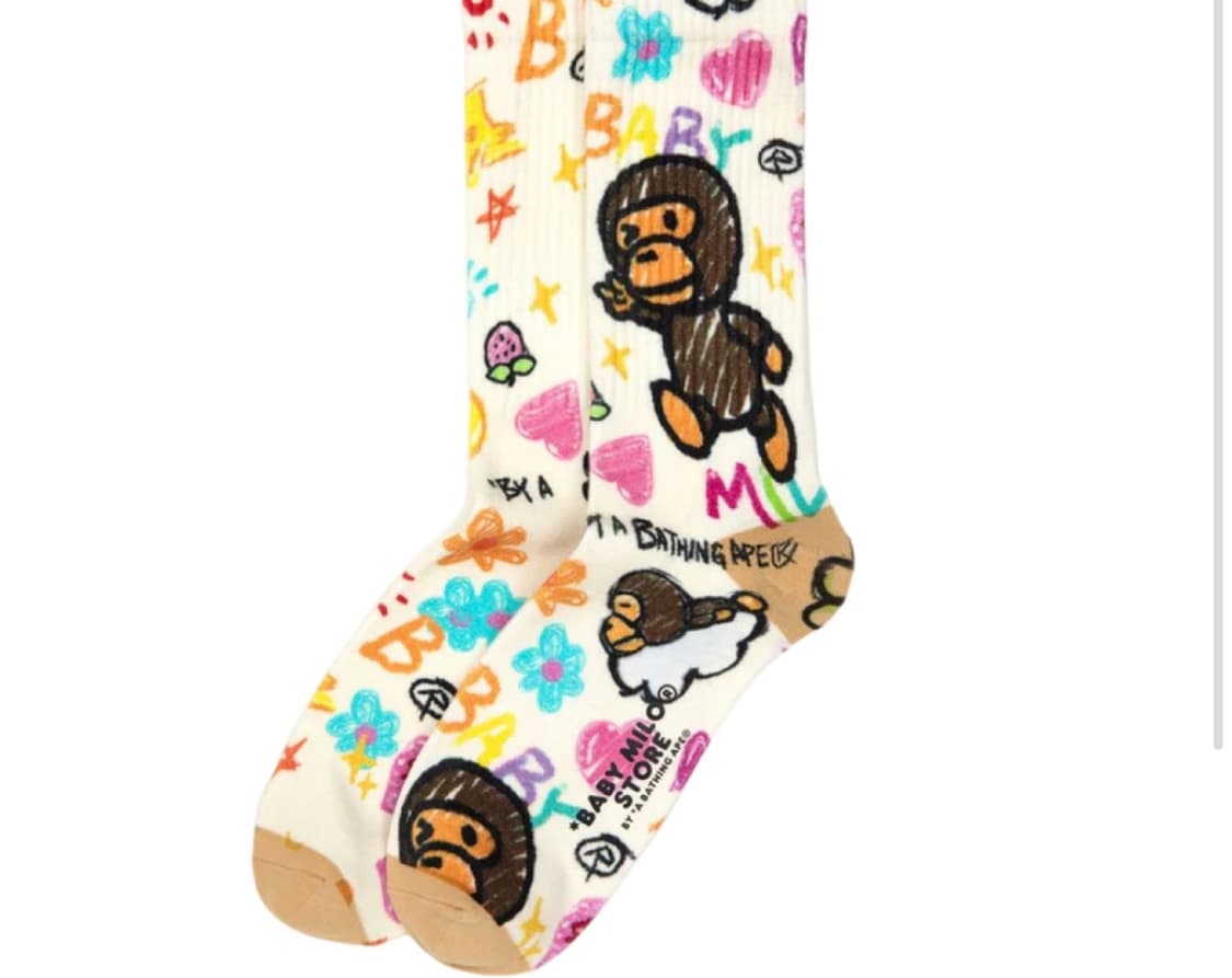 베이프 베이비 마일로 양말 아이보리 상품이미지1