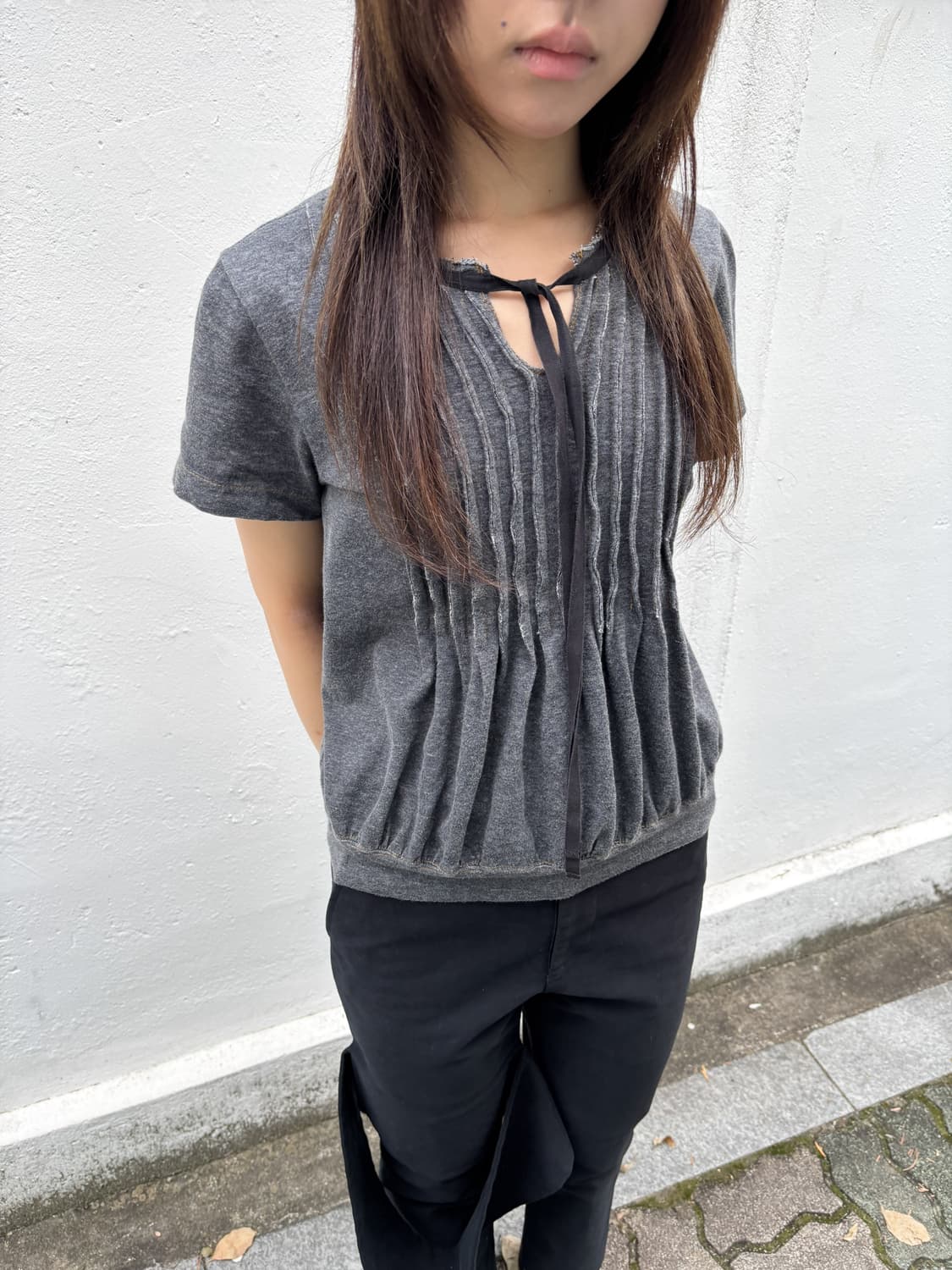 꼼데가르송 트리콧 리본 반팔티셔츠 상품이미지2