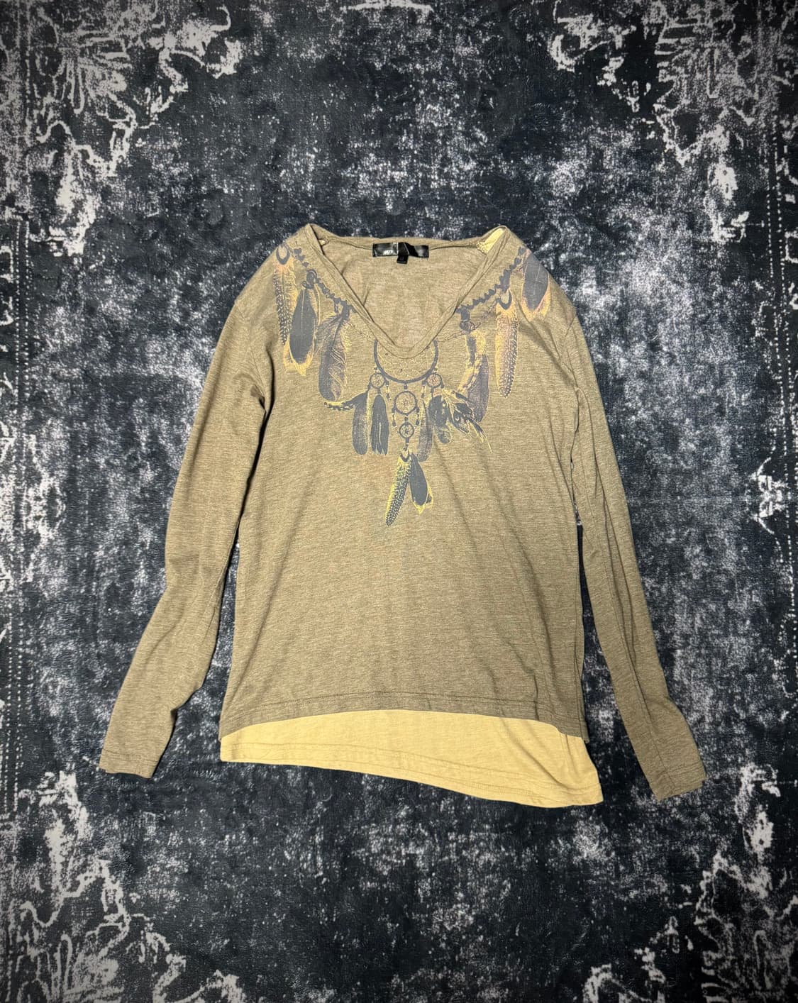 Vkei mood feather print long sleeve 상품이미지2