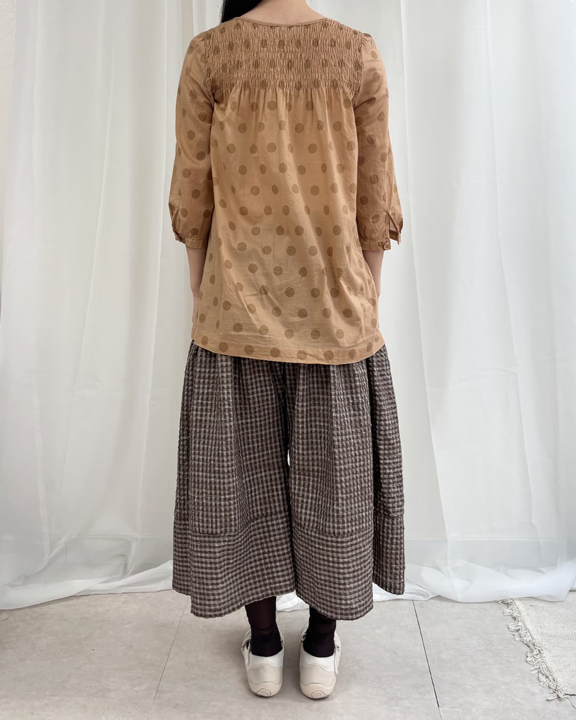 SONIA RYKIEL ash apricot dot blouse 상품이미지5