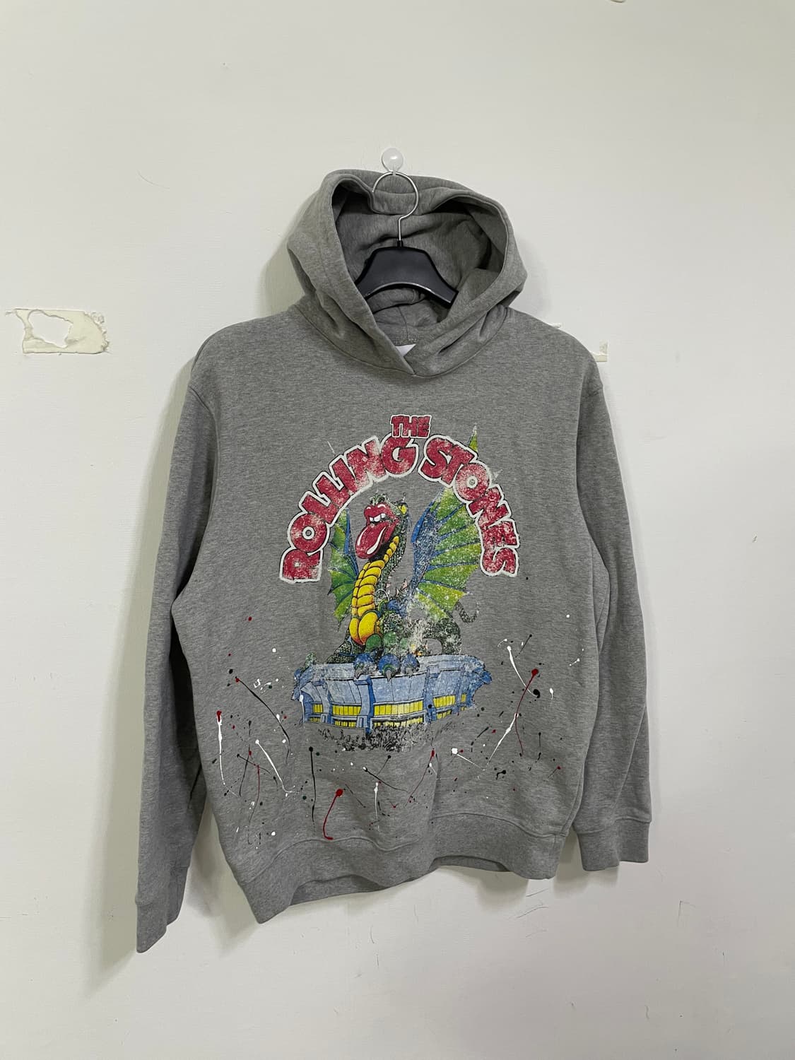 롤링스톤즈 드래곤 프린팅 후드티 그레이 상품이미지1